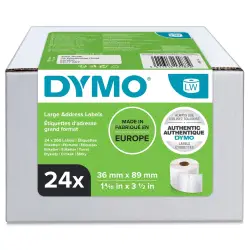Etykiety DYMO adresowe duże - 89 x 36 mm biały S0722390 (24 rolki)
