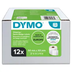 Etykiety DYMO na identyfikator transportowy imienny - 101 x 54 mm biały S0722420 (12 rolek)