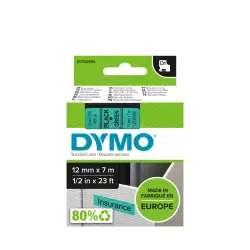 Taśma DYMO D1 - 12 mm x 7 m zielona / czarny nadruk S0720590 / 45019
