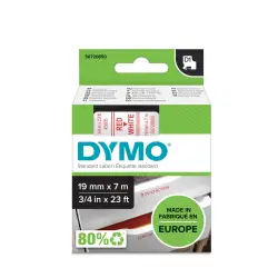 Taśma DYMO D1 - 19 mm x 7 m biała / czerwony nadruk S0720850 / 45805