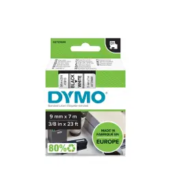 Taśma DYMO D1 - 9 mm x 7 m biała / czarny nadruk S0720680 / 40913