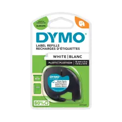 Taśma DYMO LetraTag 12mm x 4m - plastikowa biała S0721660 / 59422