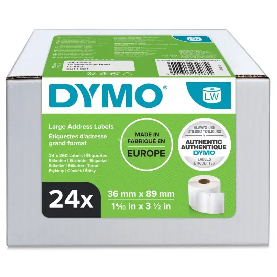 Etykiety DYMO adresowe duże - 89 x 36 mm biały S0722390 (24 rolki)