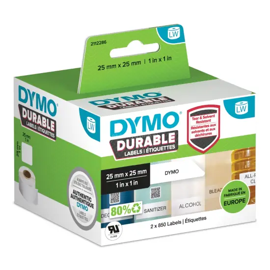 Etykiety DYMO Durable wielofunkcyjna kwadratowa - 25 x 25mm 2112286