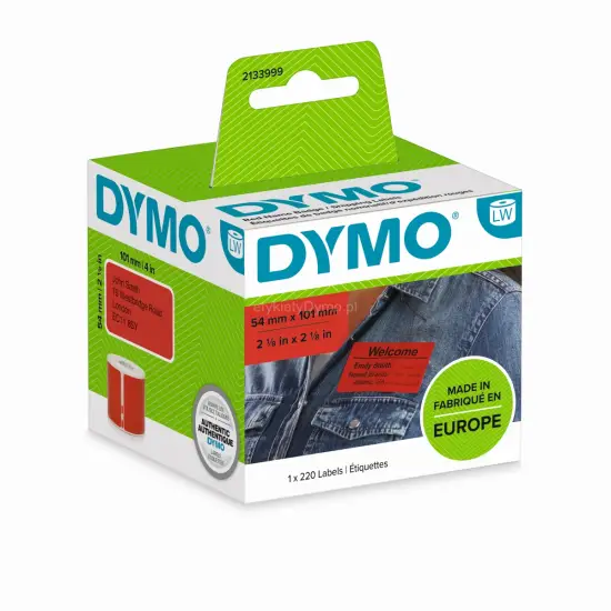 Etykiety DYMO różnego przeznaczenia - 54 x 101 mm czerwona 2133399