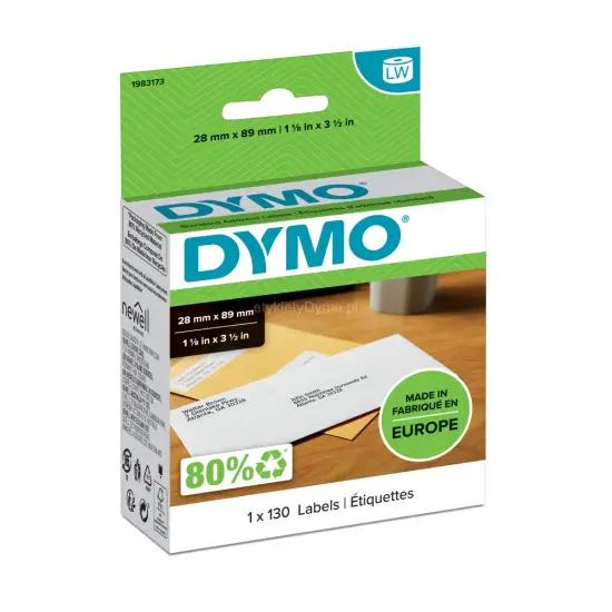 Etykiety DYMO wysyłkowe - 28 x 89mm dla okazjonalnych użytkowników 1983173