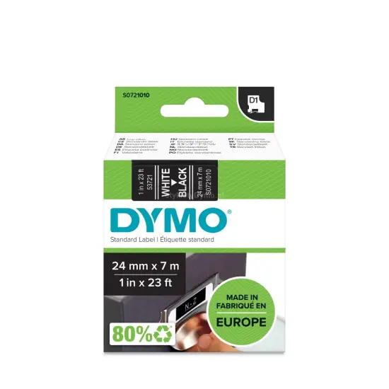 Taśma DYMO D1 - 24 mm x 7 m czarna / biały nadruk S0721010 / 53721